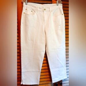 Jaclyn Smith White Denim Capri's Cropped Pants Women's Size 10